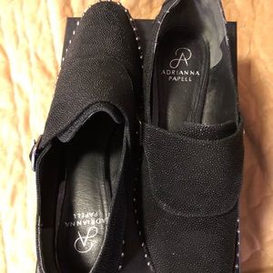 Adrianna Papell  Black Glitter Loafers
